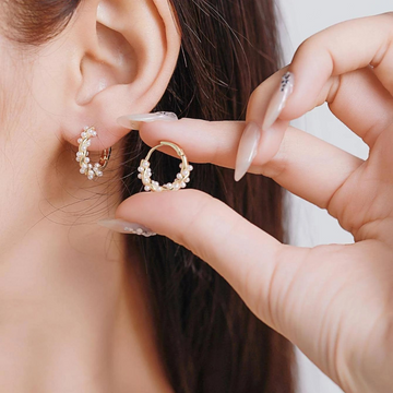 Pendientes de perlas sintéticas - Pendientes elegantes de perlas