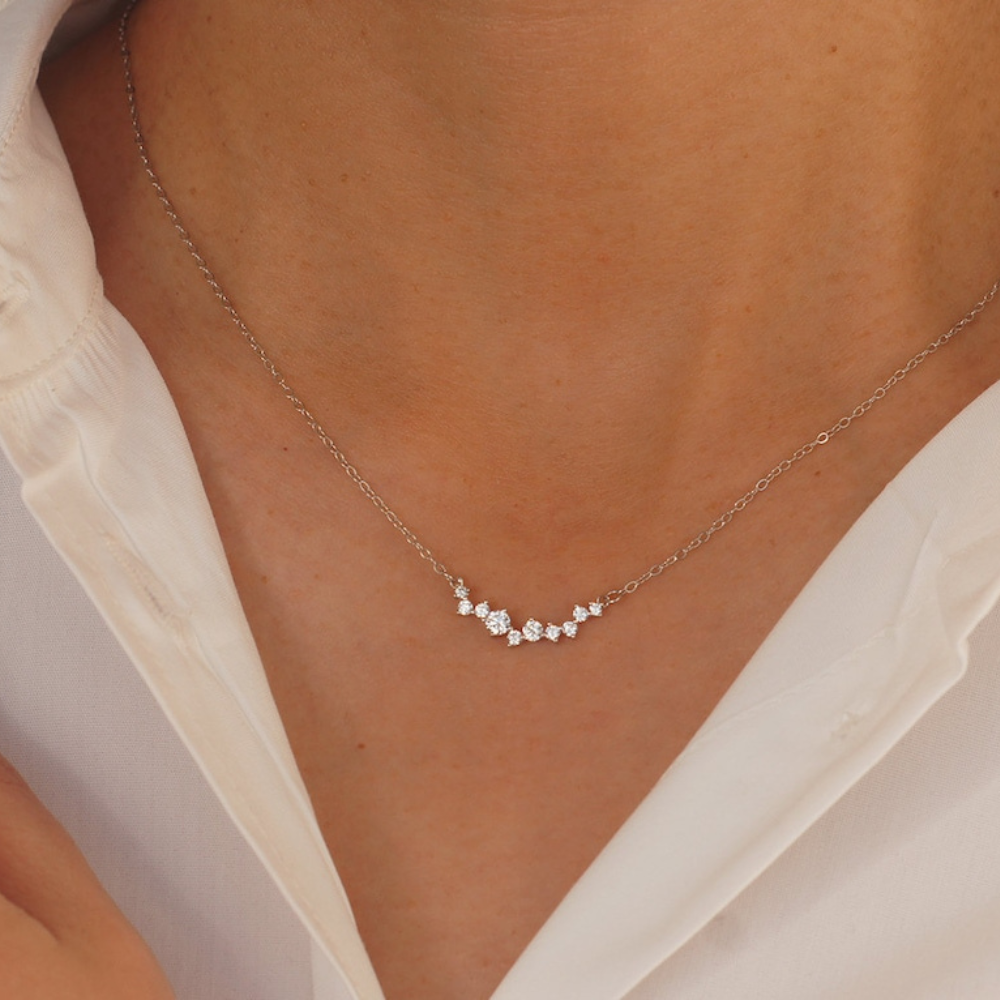 Collar sonrisa de diamante - Collar sutil de diamantes