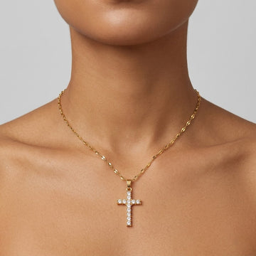 Noah – Collar dorado con cruz de circonita