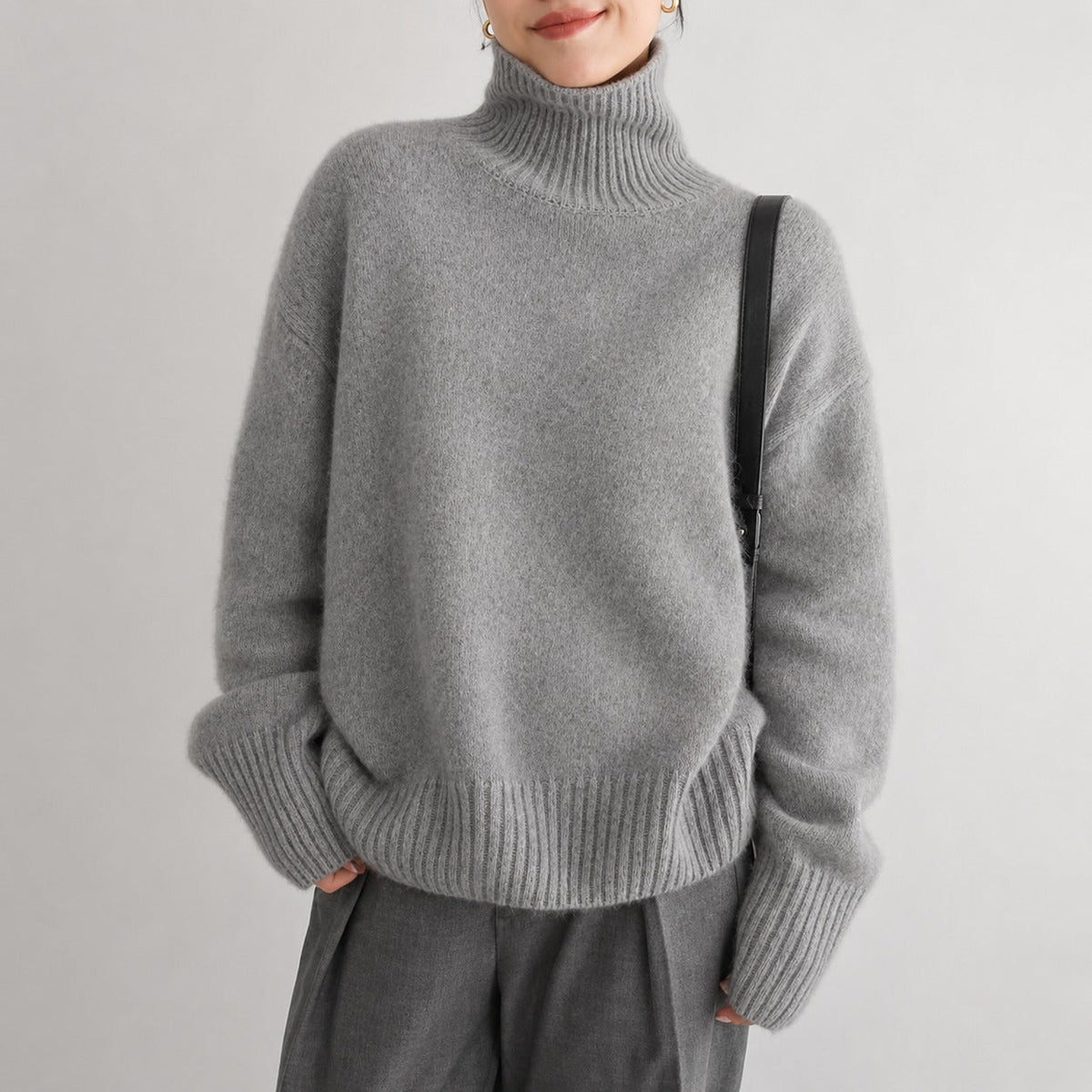Lea - Suéter de cuello alto suelto para mujeres