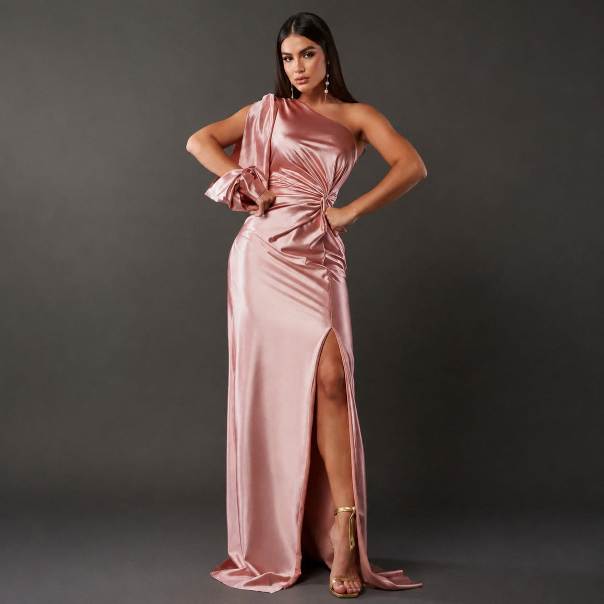 Fely - Vestido radiante de un solo hombro