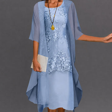 Vestido para mujeres – vestido elegante y fluido a la rodilla para vacaciones, regalos y uso diario