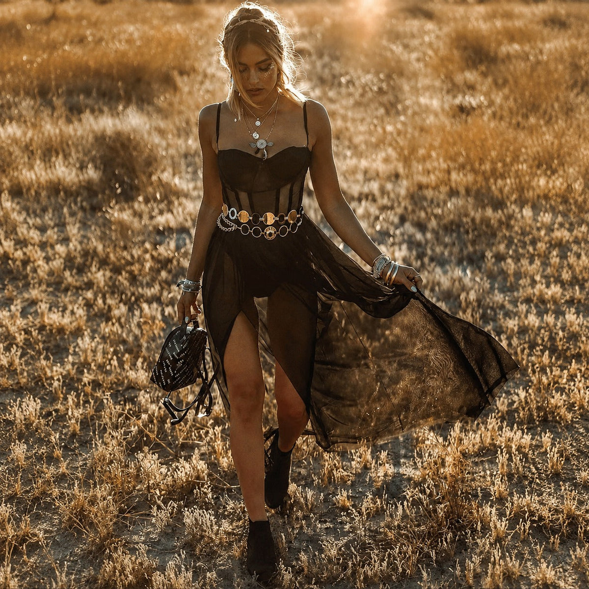 Vestido retro boho para mujeres – Vestido fluido para festivales de verano, vacaciones y ocasiones especiales
