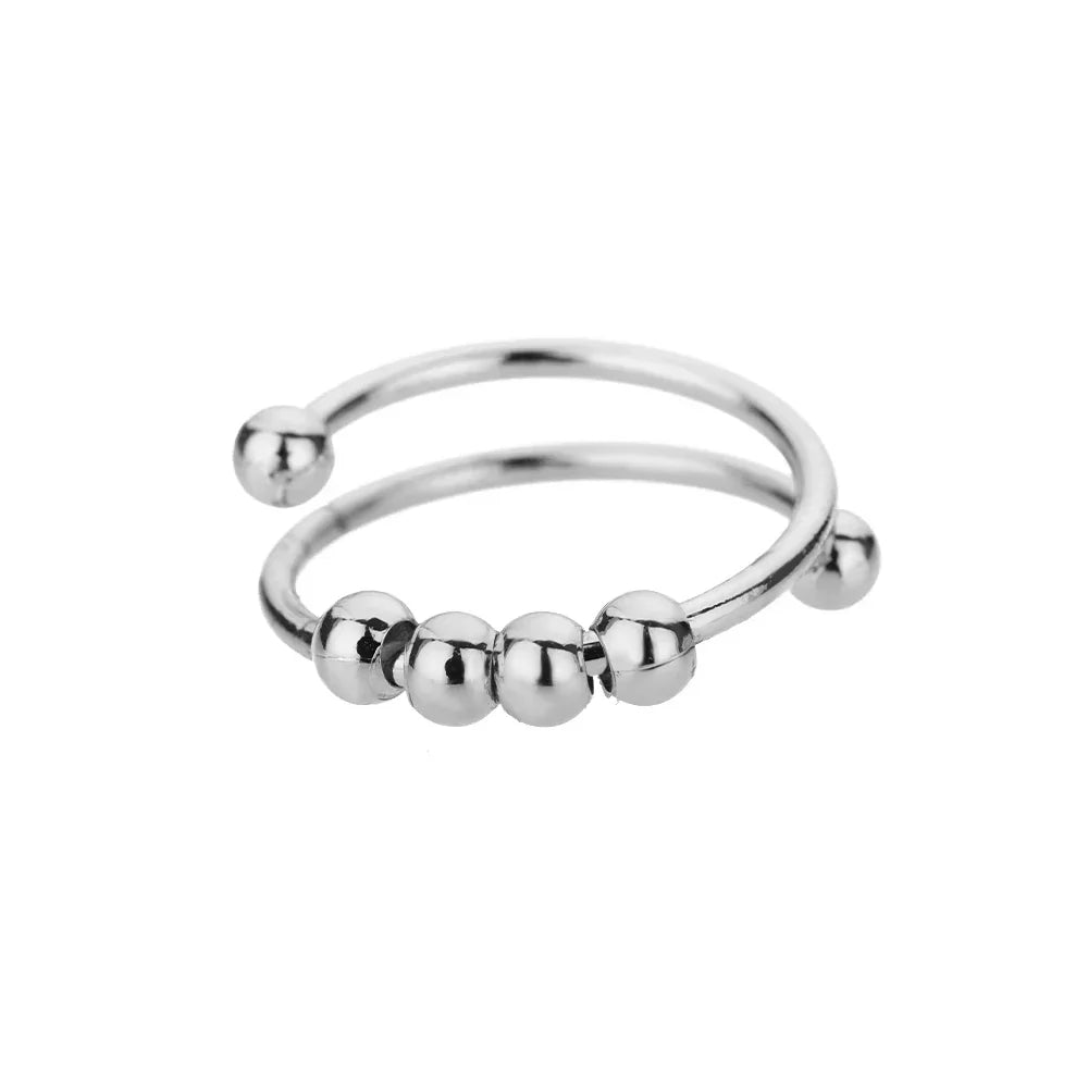 Maelis – Anillo antiestrés con perlas giratorias