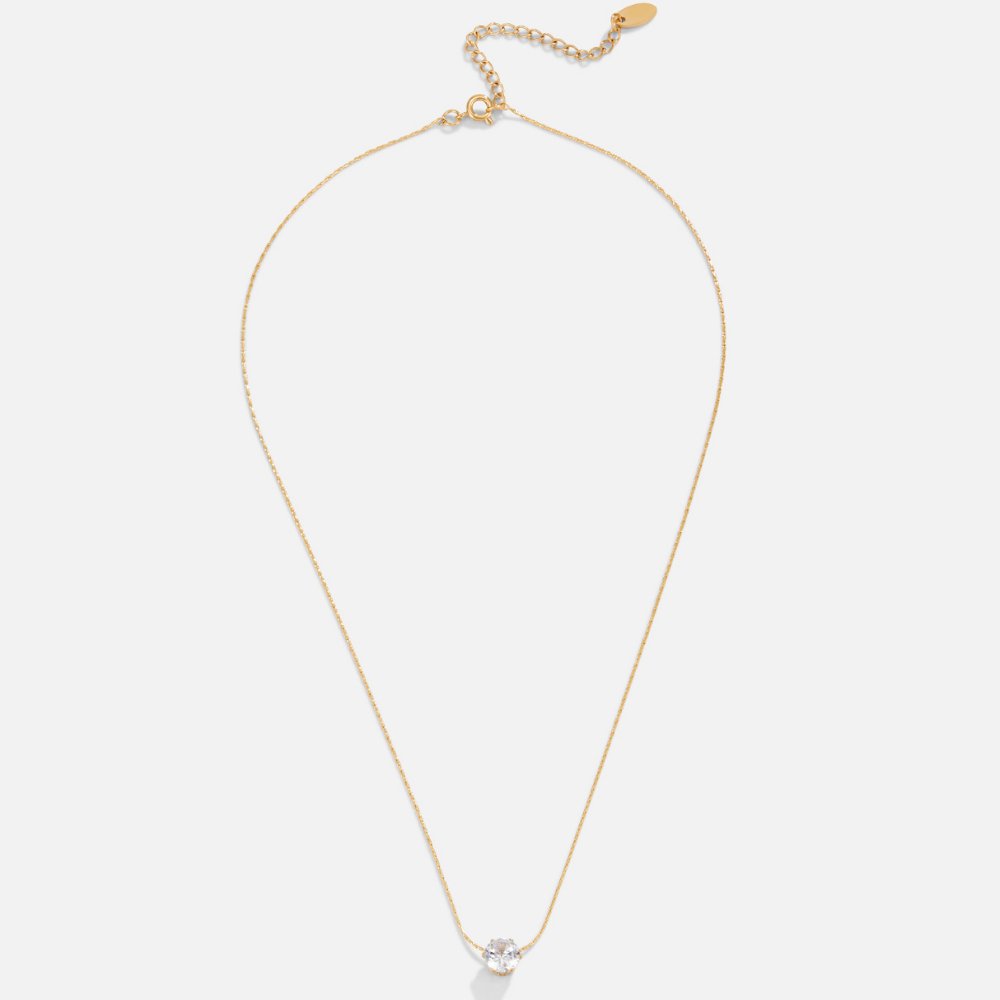 Amaris – Collar dorado con cristal redondo sofisticado