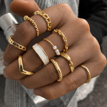 10 Piezas Anillos de Moda - Anillos de Mezcla y Combina