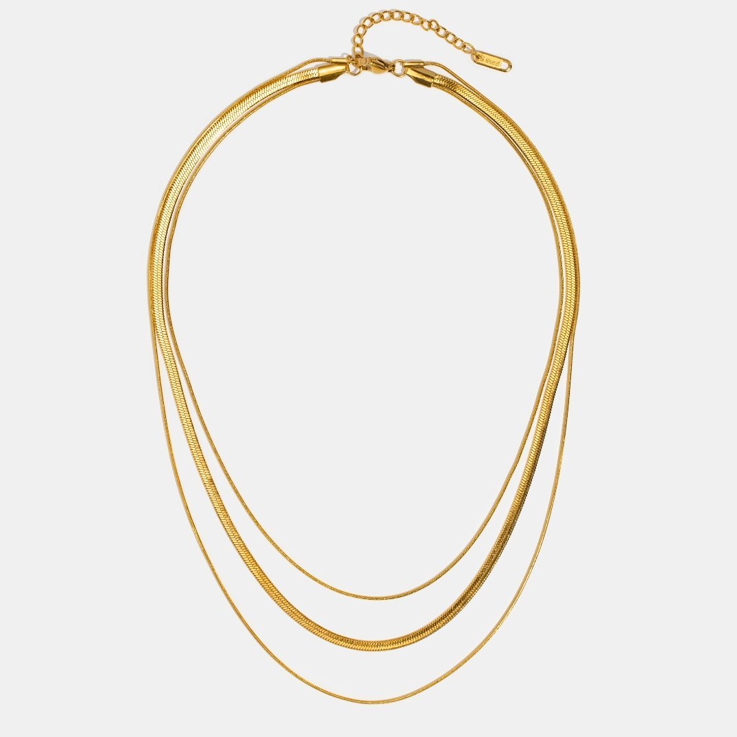 Agot – Collar de Cadenas Multicapa Dorado