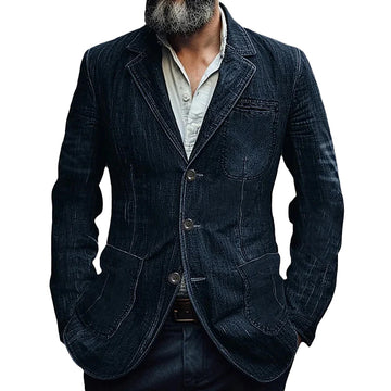 Blazer para hombre de corte entallado con bolsillos funcionales y diseño moderno