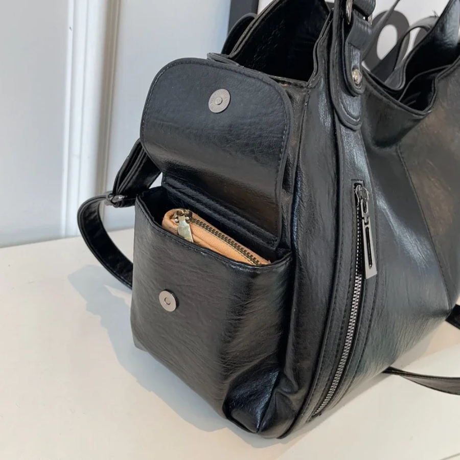 Bolso bandolera para mujer con múltiples compartimentos y diseño versátil