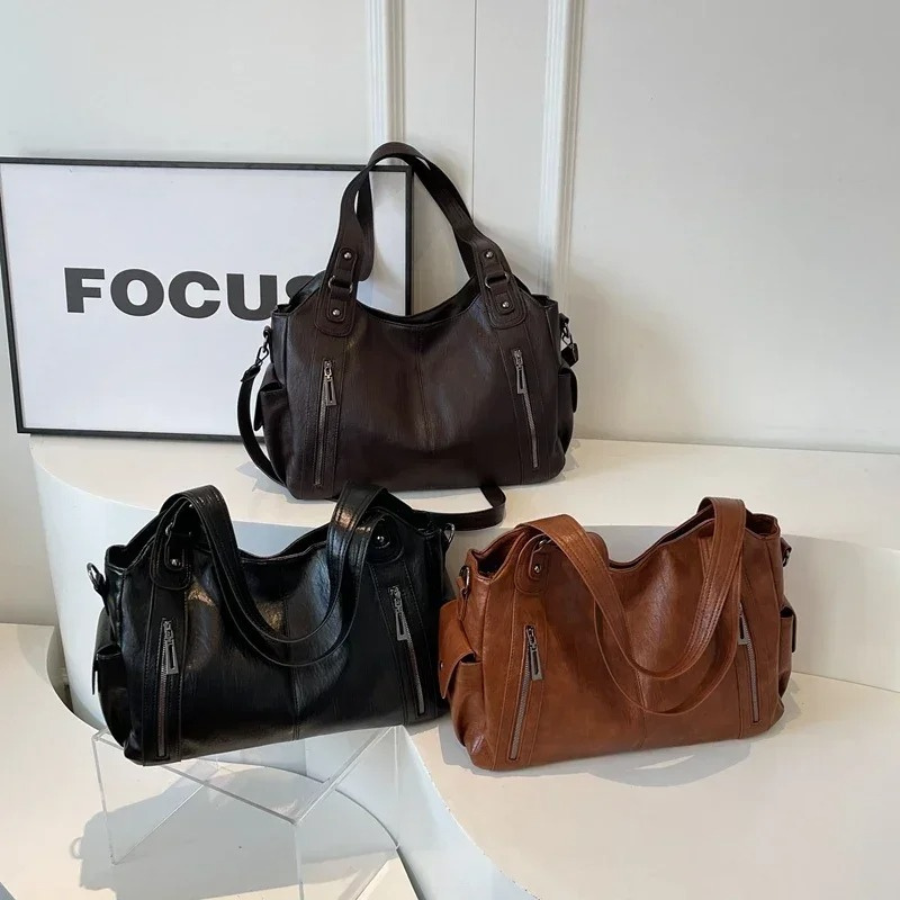 Bolso bandolera para mujer con múltiples compartimentos y diseño versátil