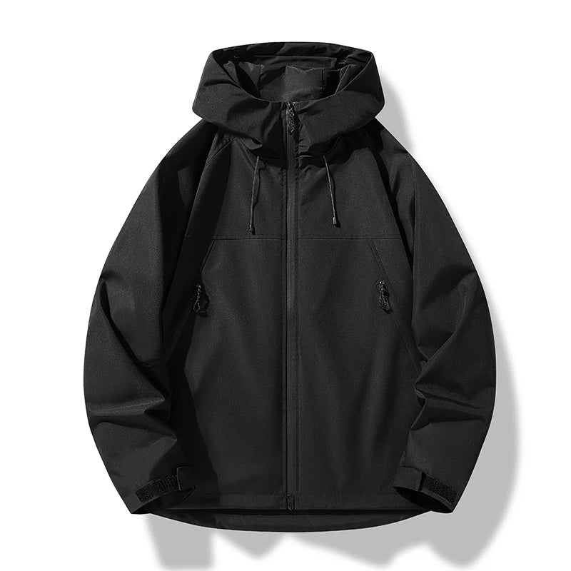Chaqueta mujer impermeable ligera con capucha y bolsillos con cremallera