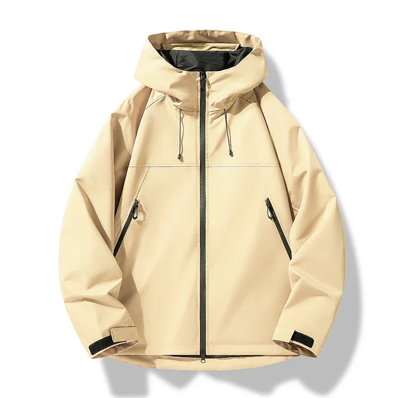 Chaqueta mujer impermeable ligera con capucha y bolsillos con cremallera