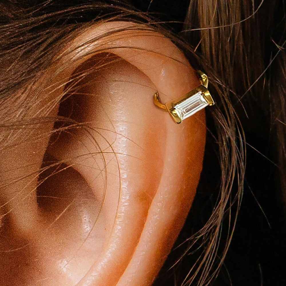 Aretes de Diamante - Pendientes de Cartílago Baguette