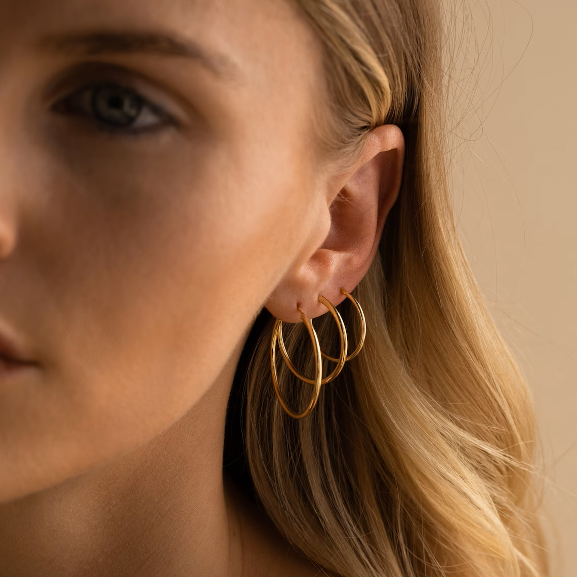 Aros livianos - Pendientes en oro y plata (set de 4)