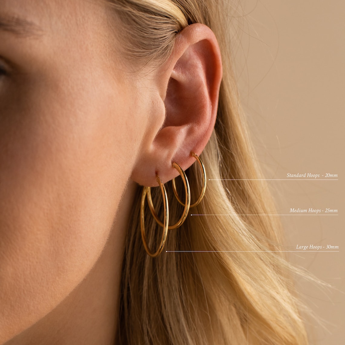 Aros livianos - Pendientes en oro y plata (set de 4)