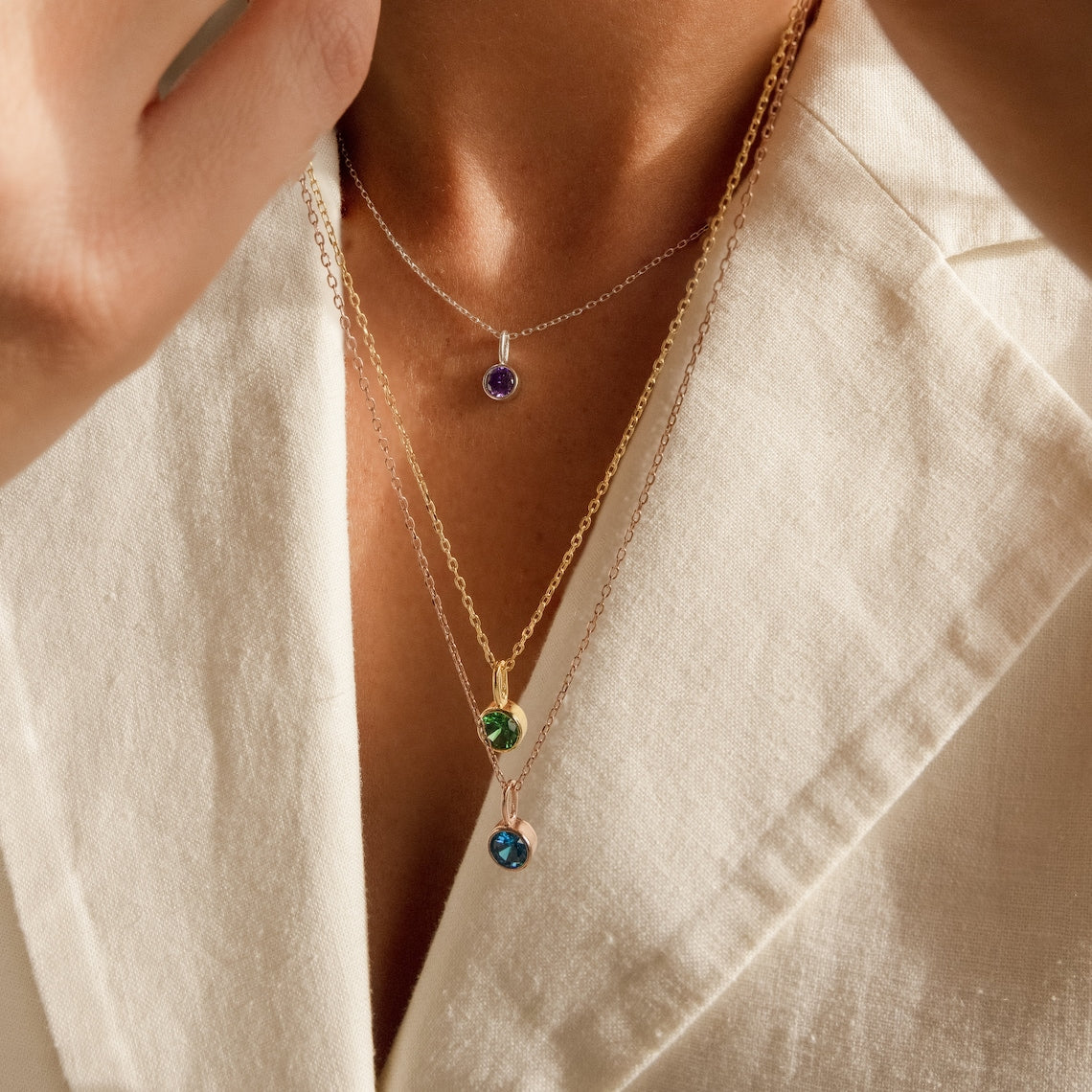 Collar de piedra del mes - Collar de gemas