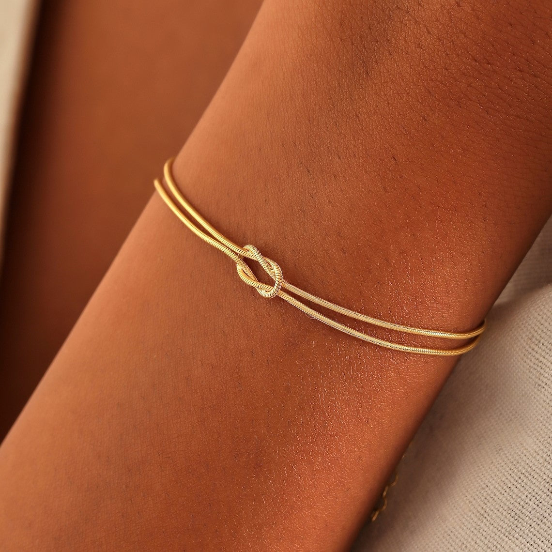 Pulsera de nudos - Pulsera de nudos con cadena de serpiente