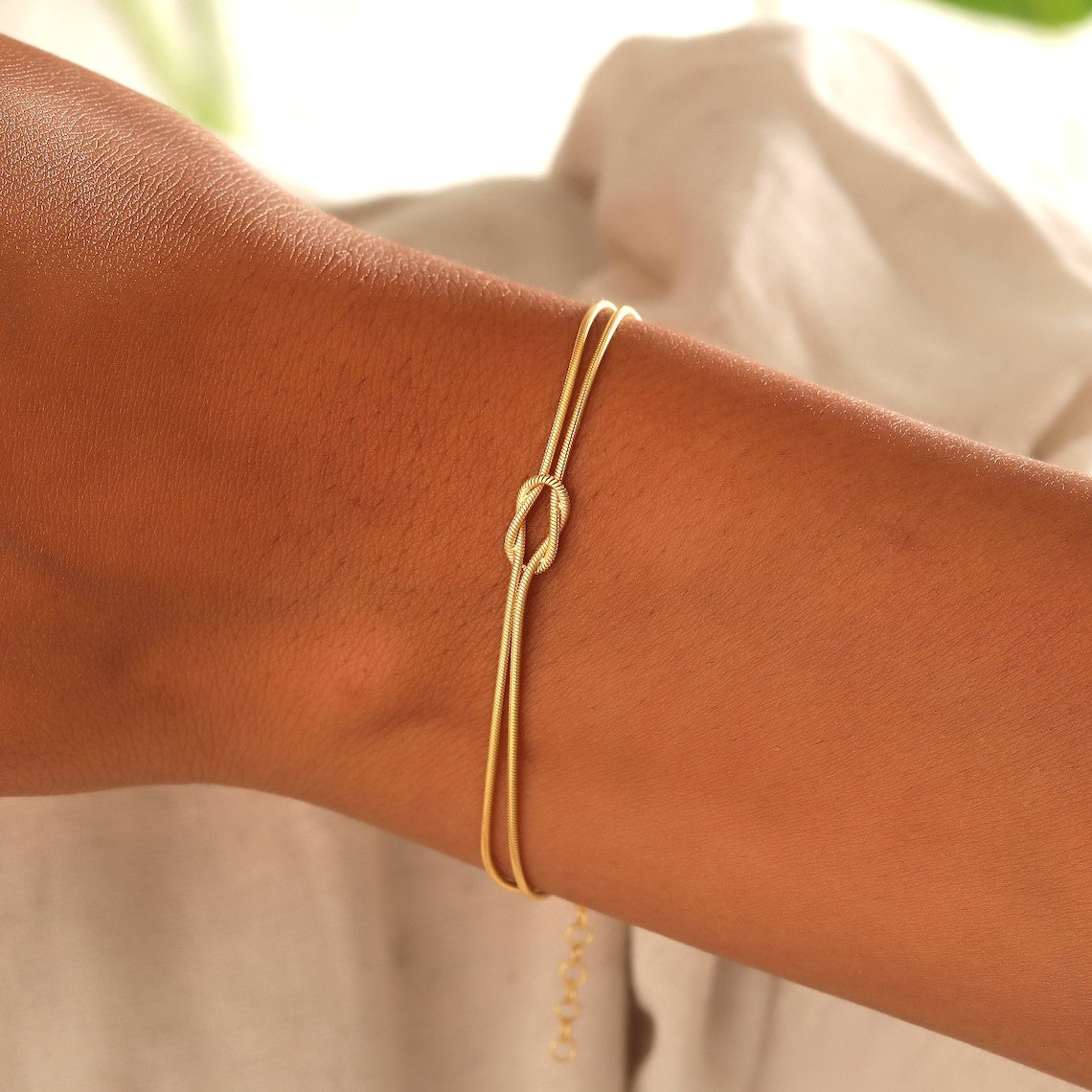 Pulsera de nudos - Pulsera de nudos con cadena de serpiente