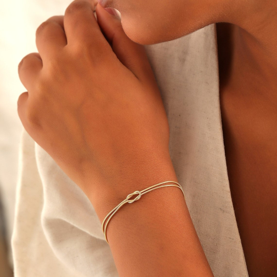 Pulsera de nudos - Pulsera de nudos con cadena de serpiente