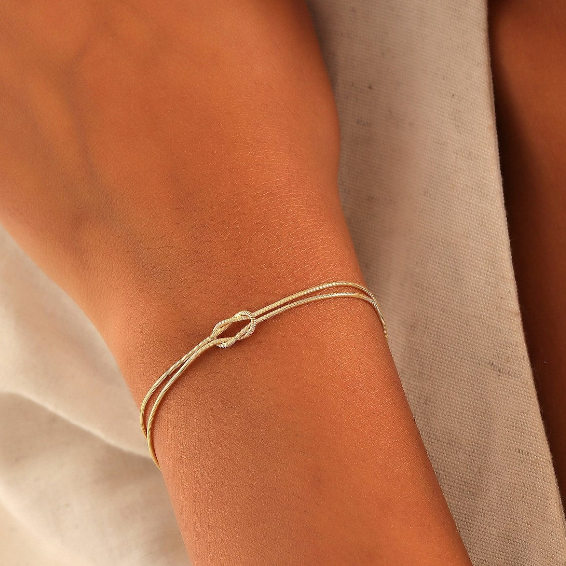 Pulsera de nudos - Pulsera de nudos con cadena de serpiente