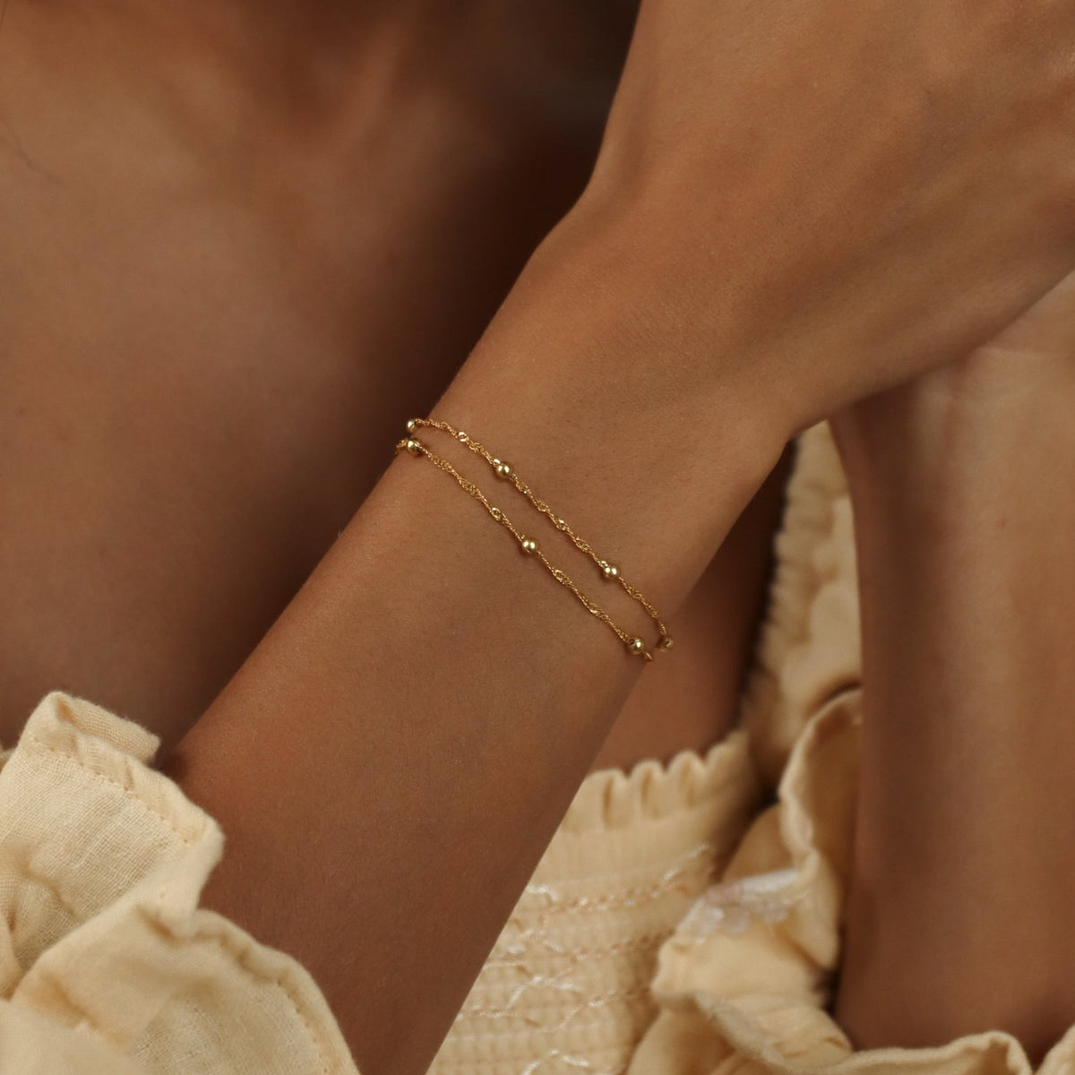 Collar doble de cuentas Ripple - Pulsera en capas