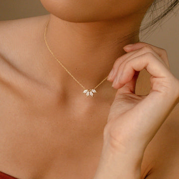 Collar de diamante marquesa - Incrustación de piedra marquesa
