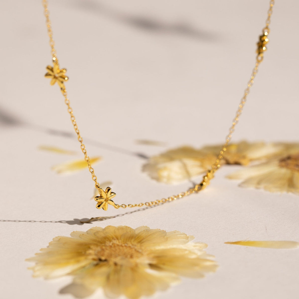 Collar floral - collar de margaritas con perlas