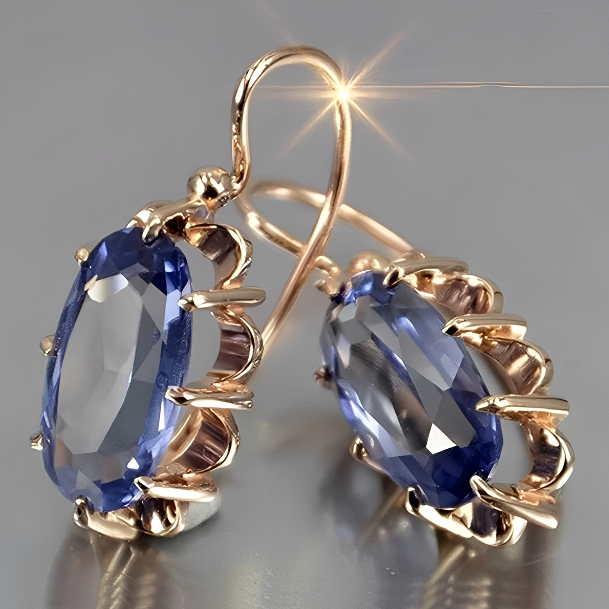 Jayela – Pendientes retro con circonitas azules