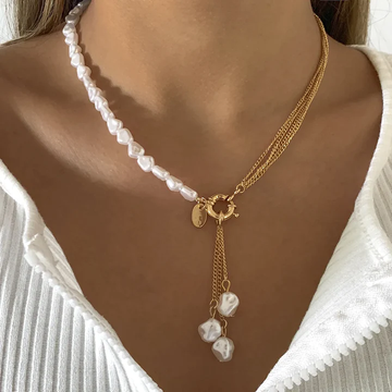 Ella – Cadena de oro y perlas elegantes