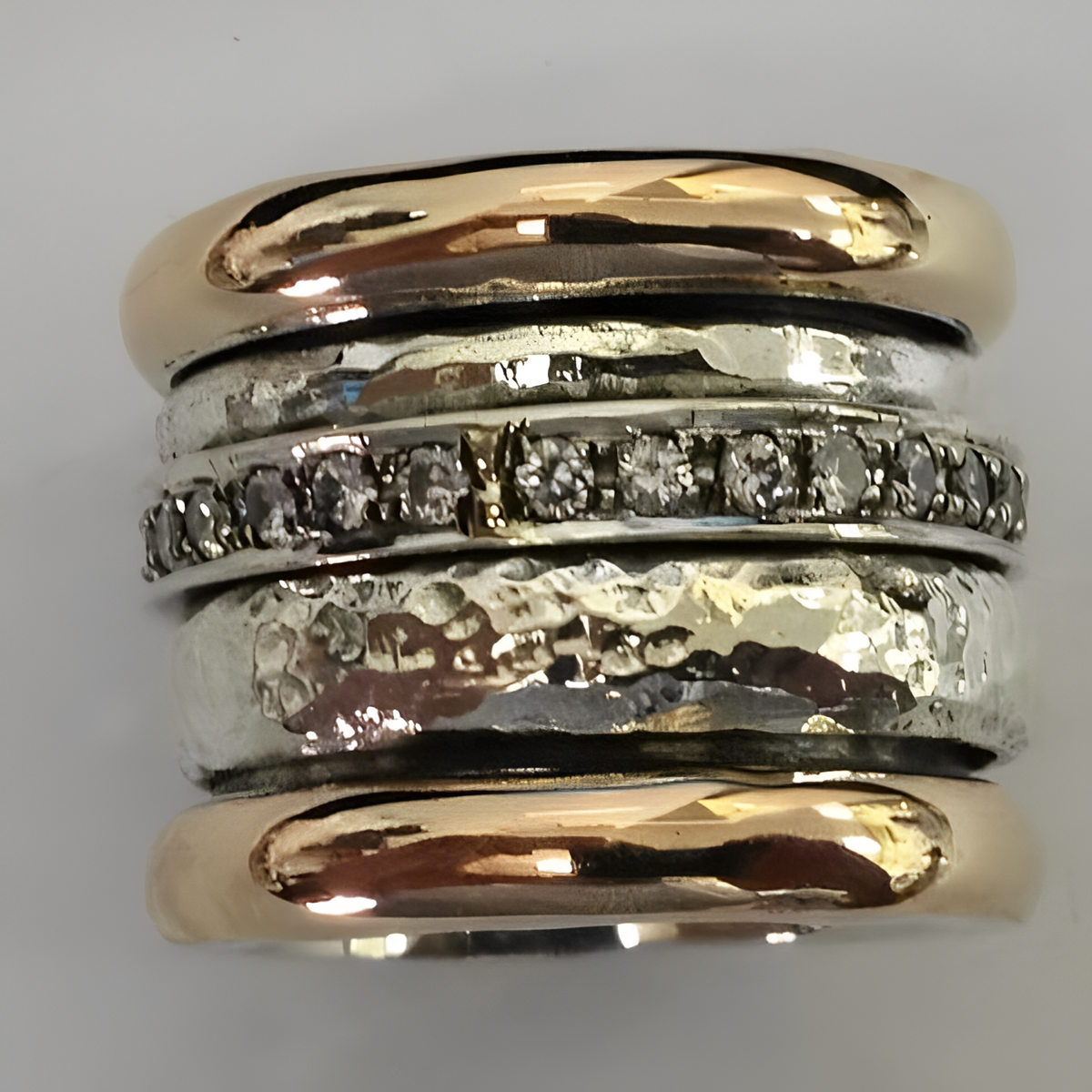 Maellie – Anillo vintage robusto en oro y plata