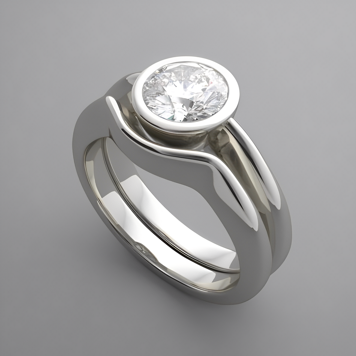 Aria – Anillo vintage de plata con cristal blanco redondo