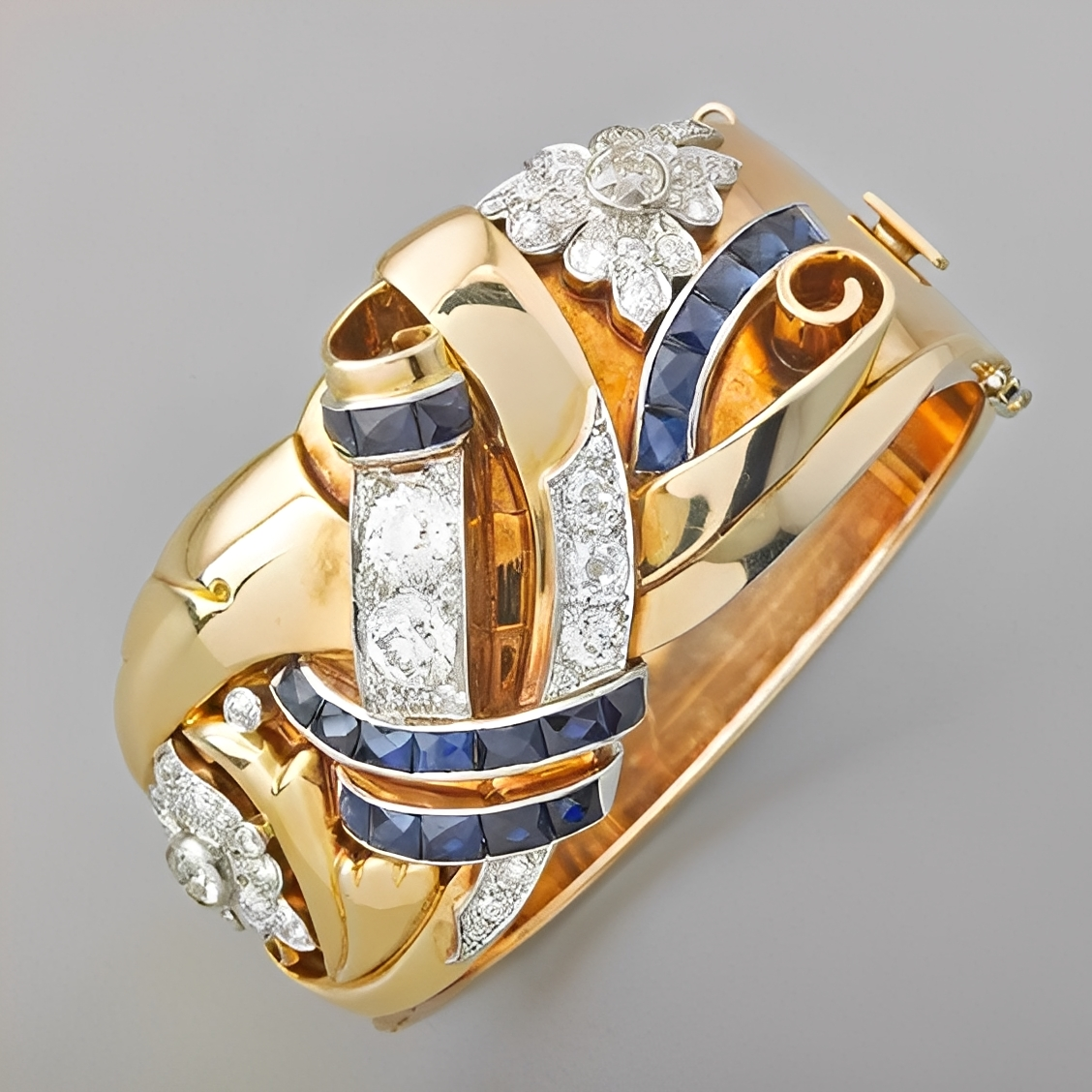 Mireille – Anillo vintage en oro y circonita azul