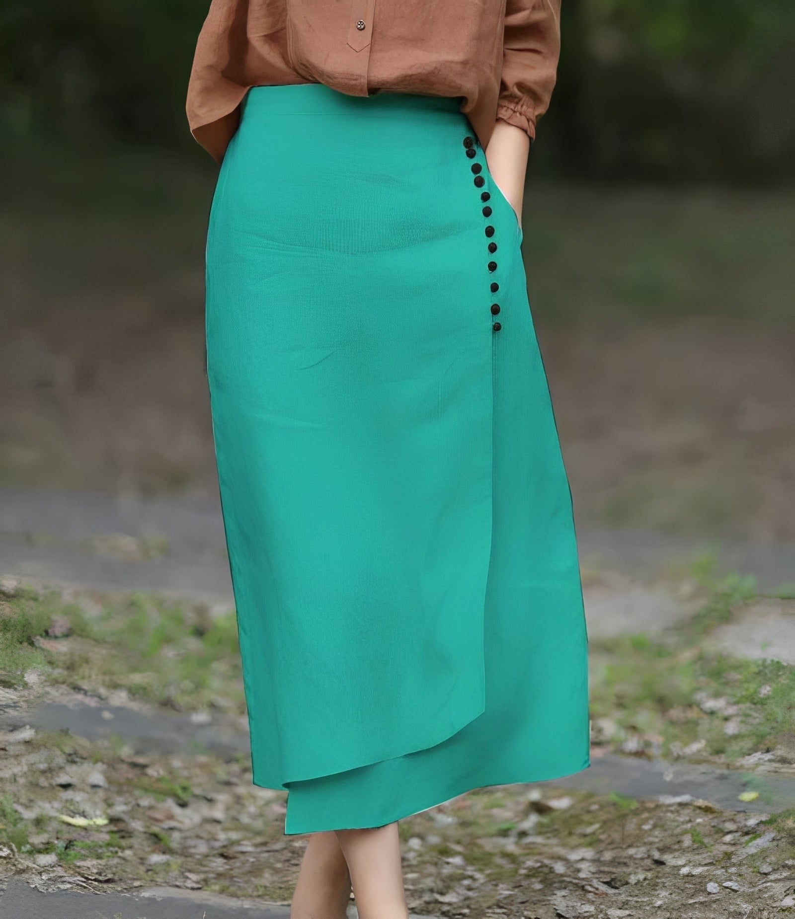 Manda - Elegante falda asimétrica de línea A para damas