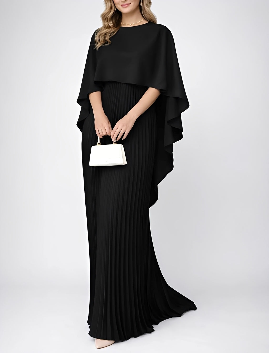 Zuzanna - Elegante Vestido Maxi de Chifón Plisado