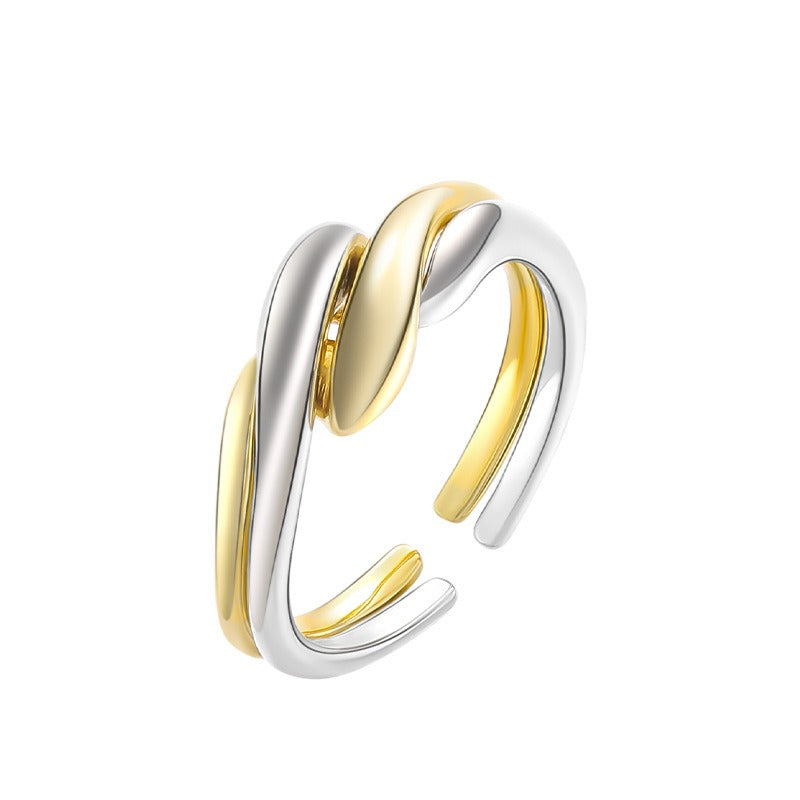 Elaine – Anillo S925 de plata con ola de agua asimétrica