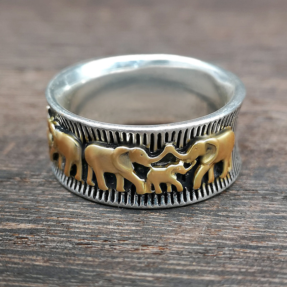 Eli – Anillo vintage dorado de elefante