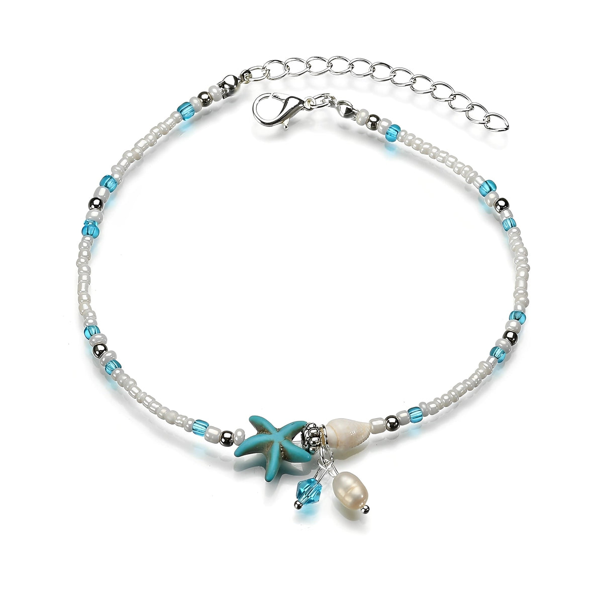 Isla – Pulsera de Tobillo Estrella y Concha con Piedras Naturales