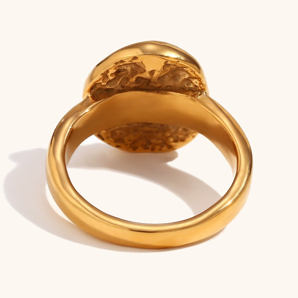 Solenya – Anillo de cristal dorado con diseño sol-luna