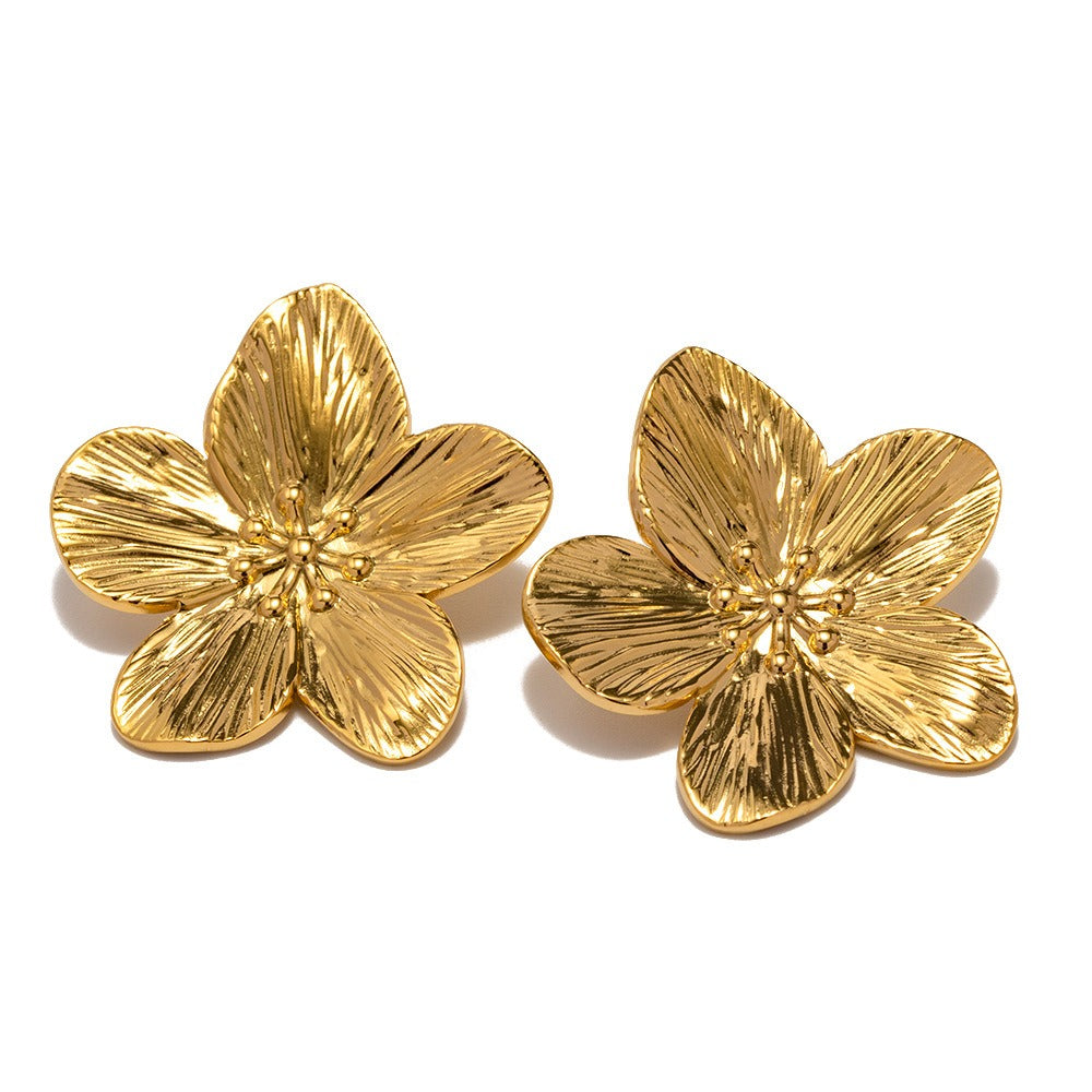 Rianne – Pendientes flor en dorado