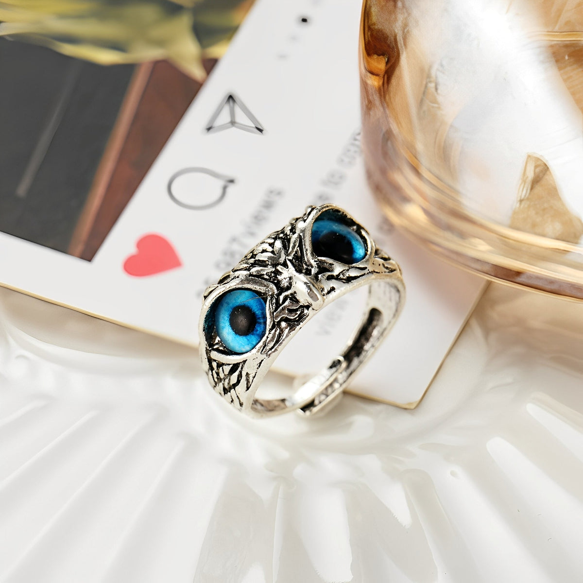Niva – Anillo de amuleto regulable en plata y ópalo