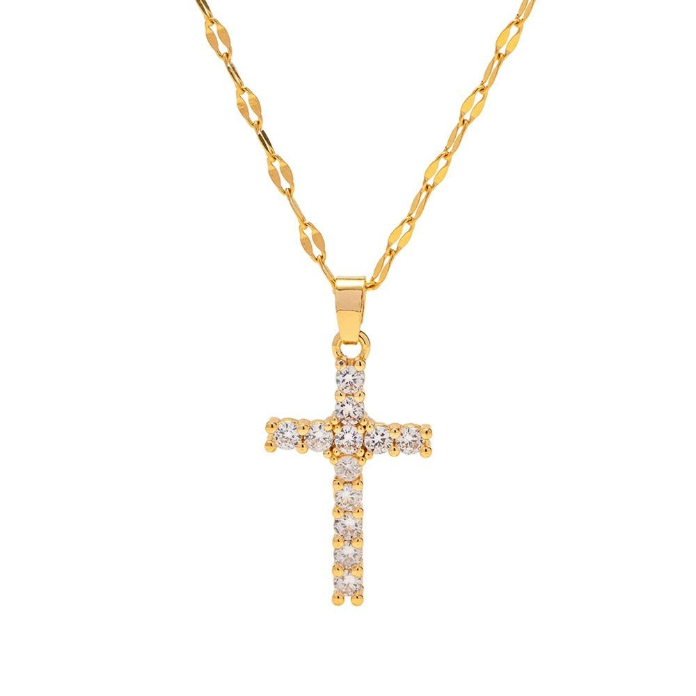 Noah – Collar dorado con cruz de circonita