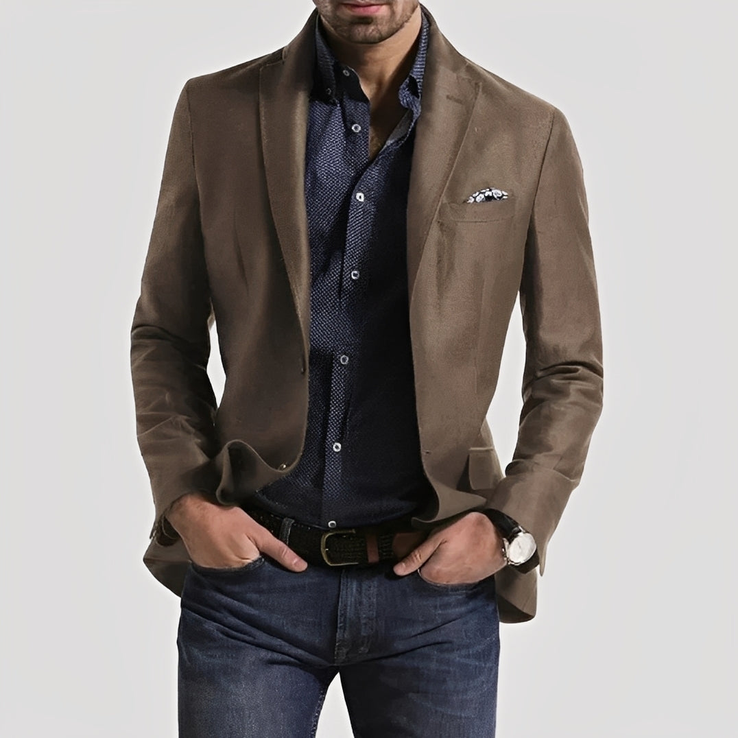 George - Blazer formal para hombre con cierre de dos botones