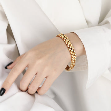 Bianca – Pulsera de cadena cubana tipo reloj