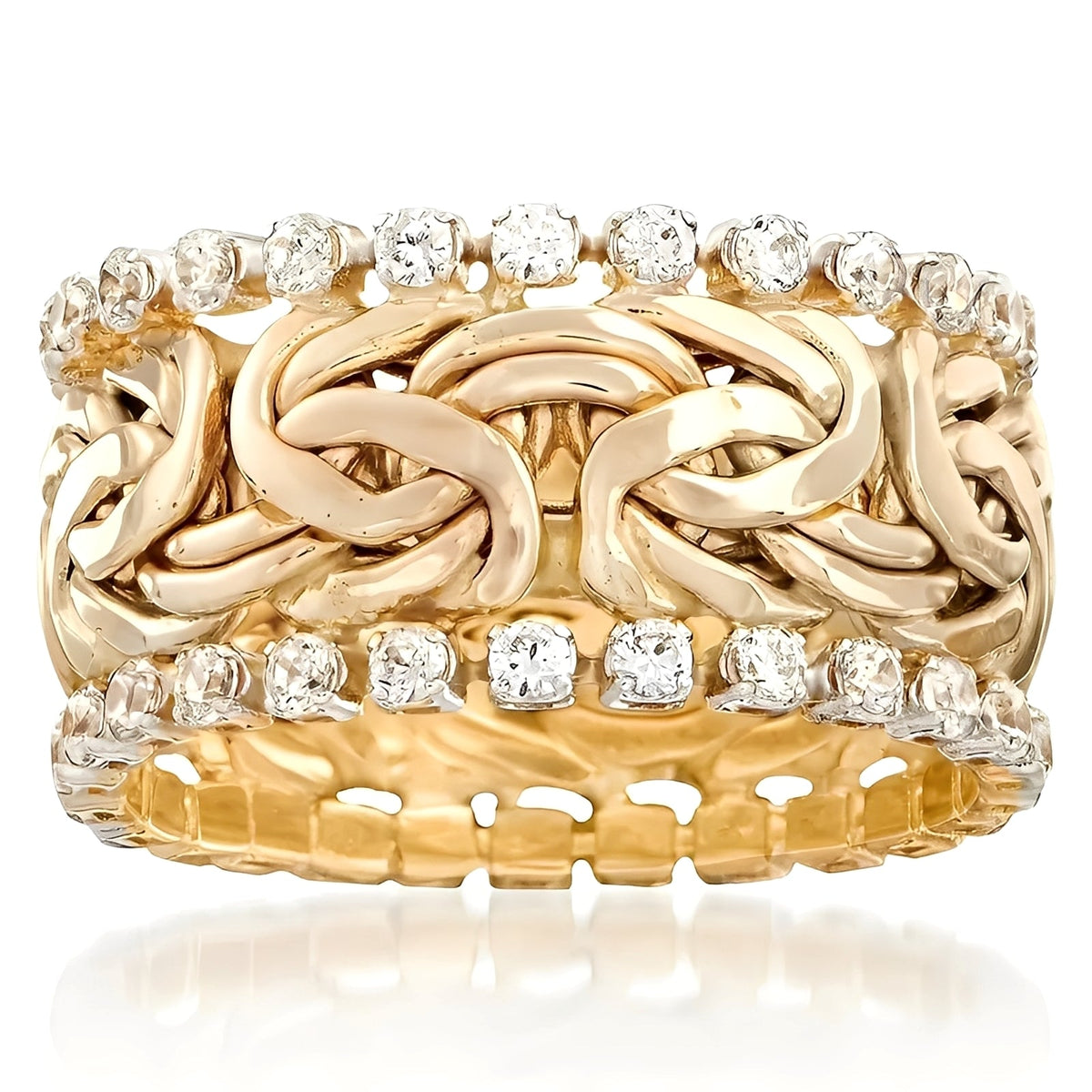 Lydia – Joya trenzada en oro con circonitas