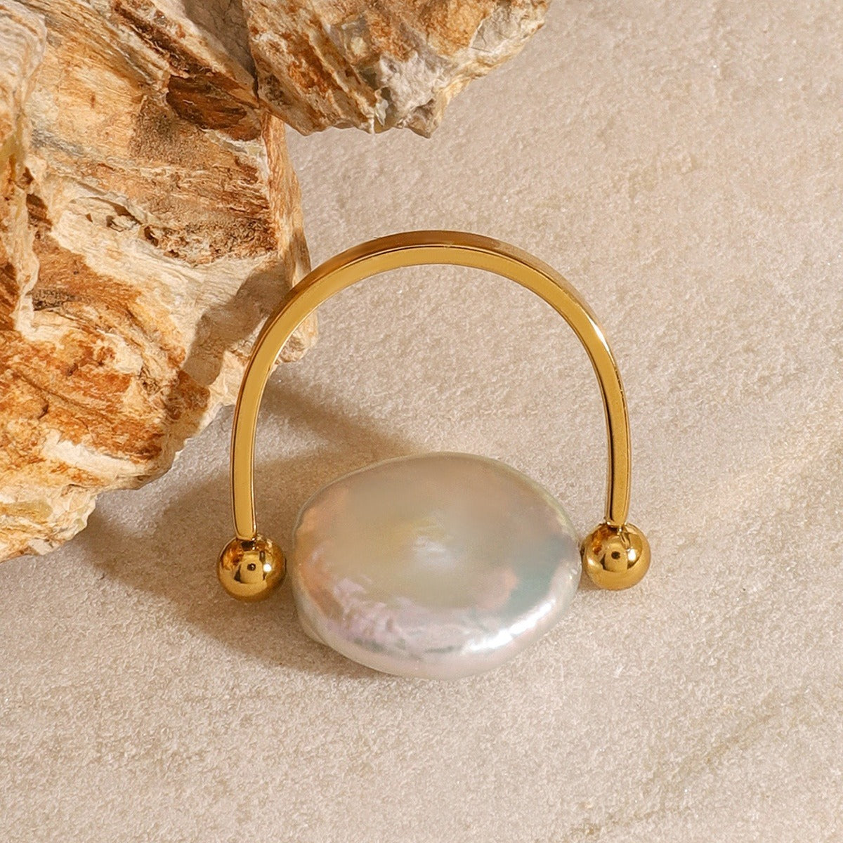 Sabby – Anillo reversible con perla barroca