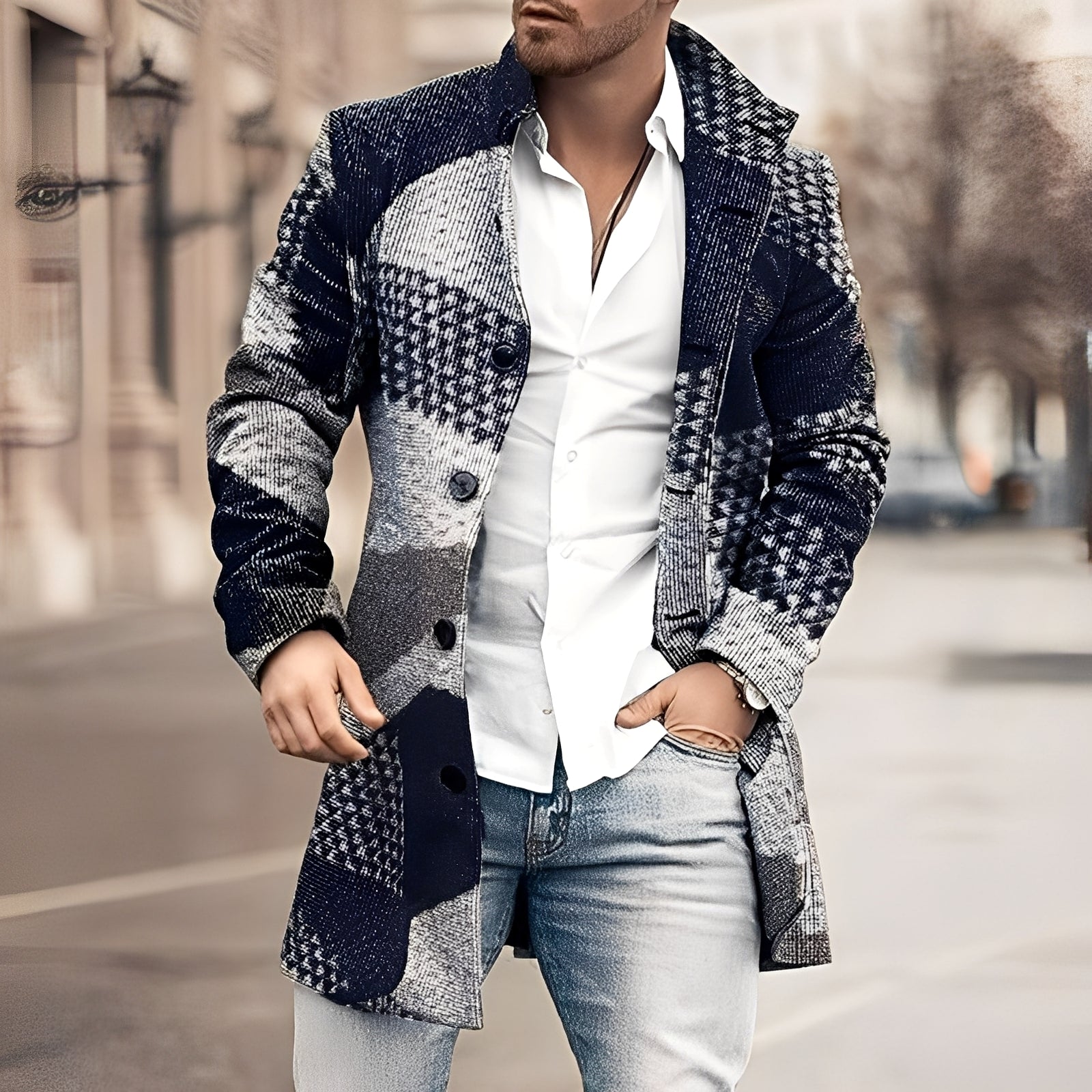 Guillaume - Abrigo largo clásico para hombres