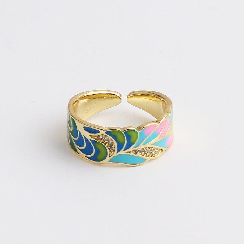 Kamille – Anillo Camille Grande Diseño de Hoja Azul