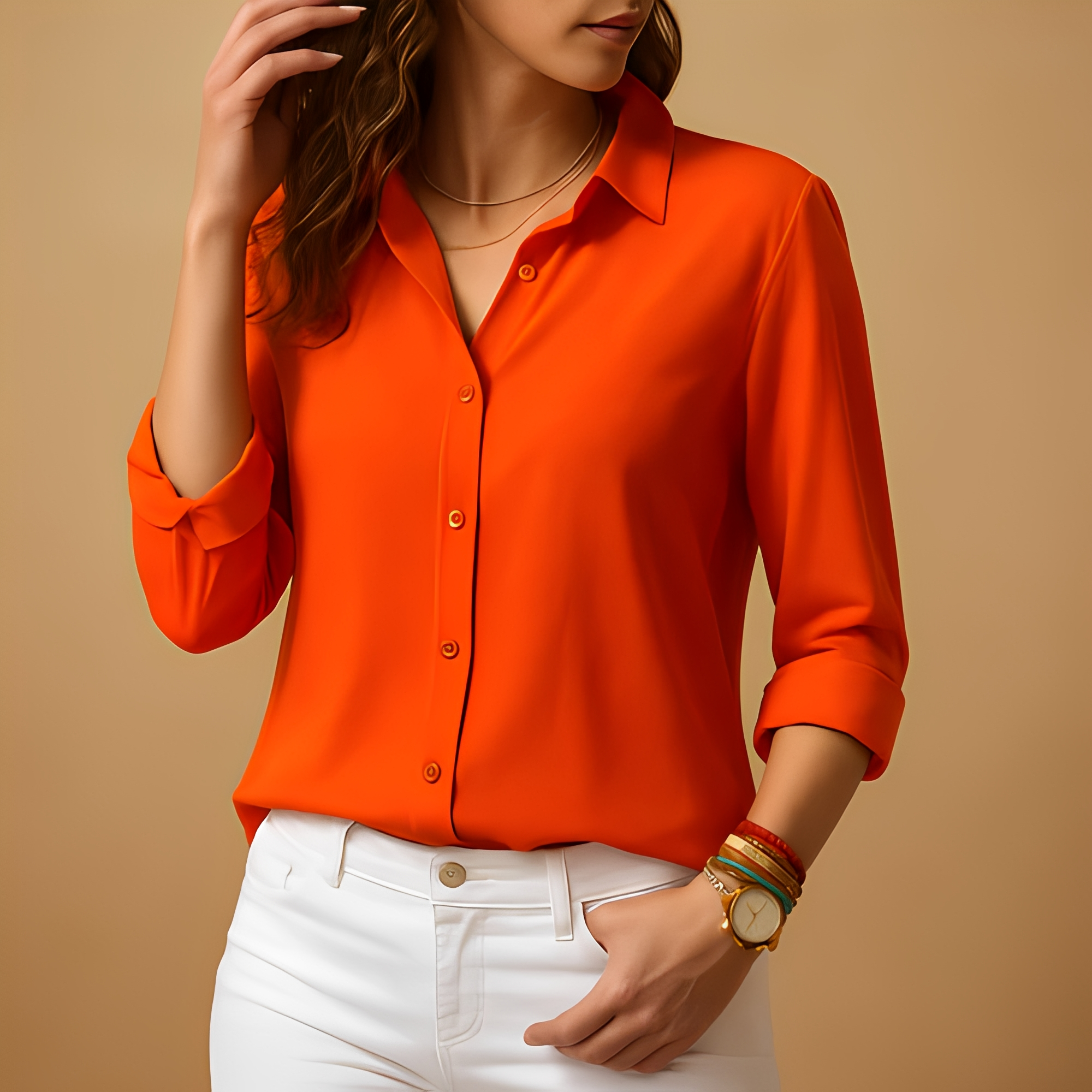 Akera - Blusa elegante de manga larga para mujeres