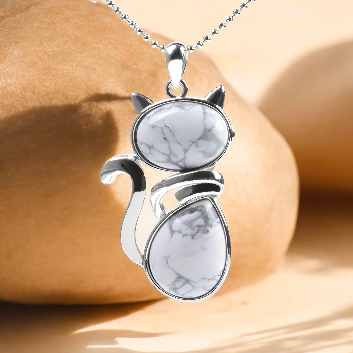 Mila – Collar de gato con piedra auténtica