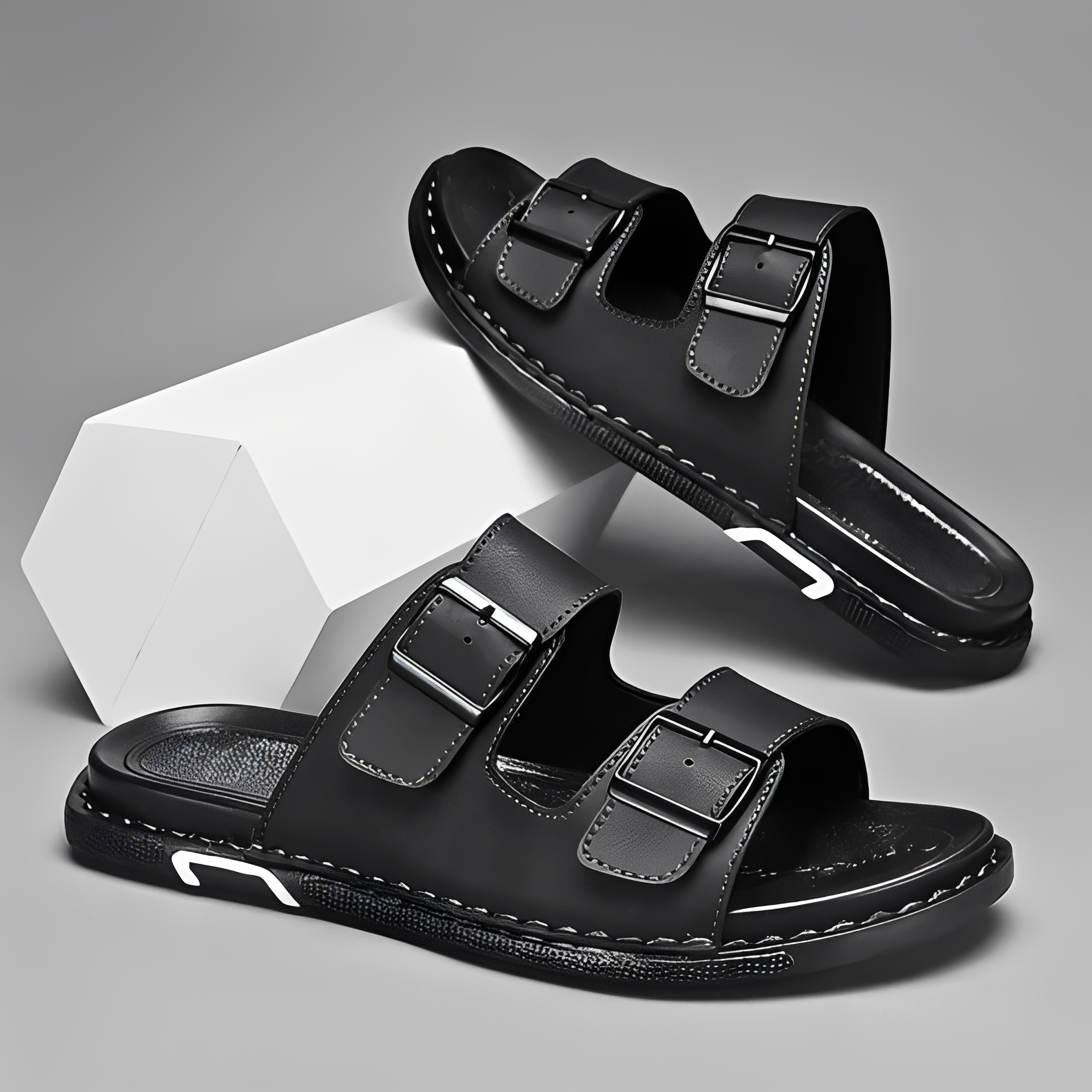 Marcello - Sandalias modernas con dos correas para hombres